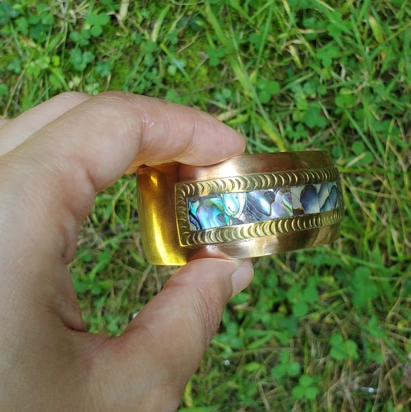 *RARE* Vintage Celia Harms Brass Wrist Cuff - Picture 9 of 15